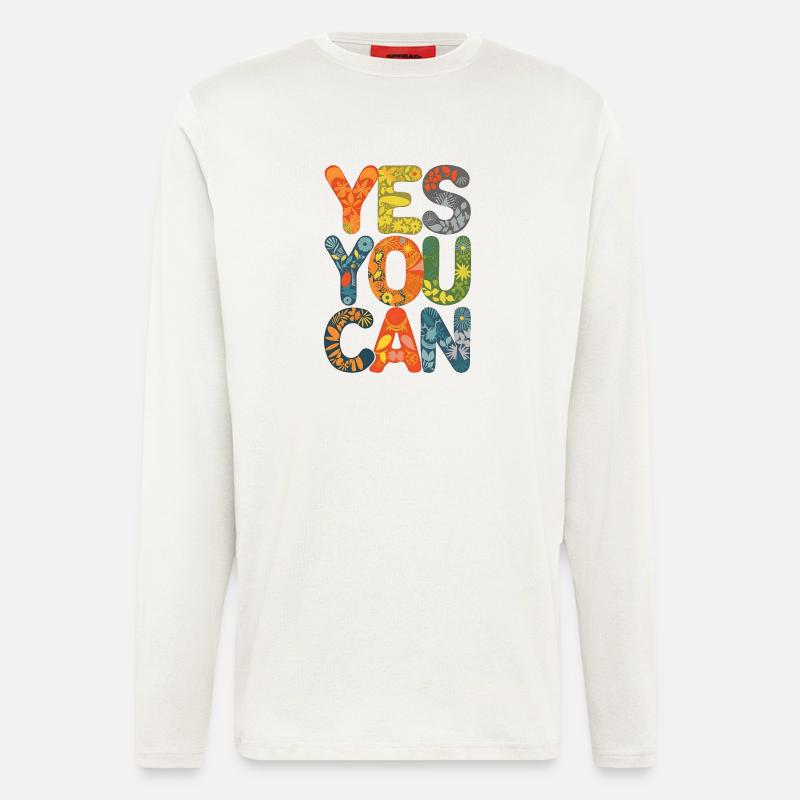 Conception d’anniversaire de joyeuse amitié - Manches longues bio décontracté fabriqué en UE - OFF WHITE