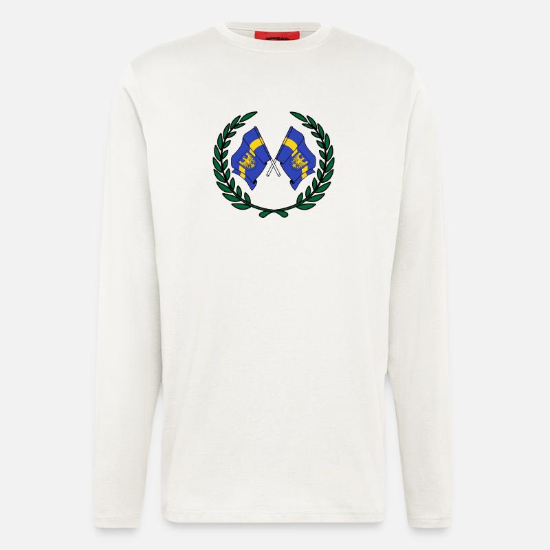 Fahnen Schlesischer Lorbeerkranz - Langarmshirt - made by SPREAD  - OFF WHITE