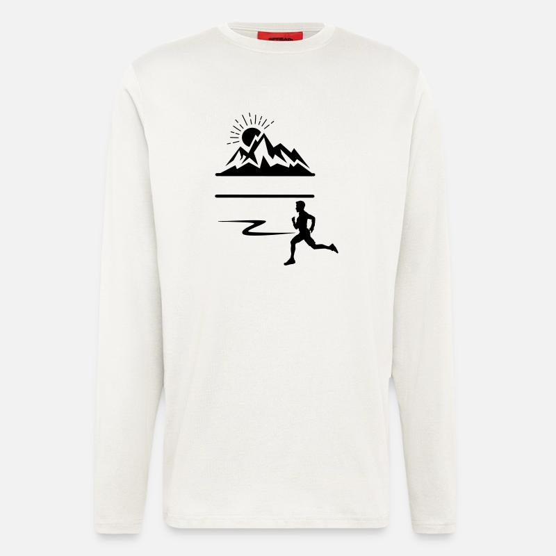 Runner Man Mountains - Longsleeve - made by SPREAD  - OFF WHITE