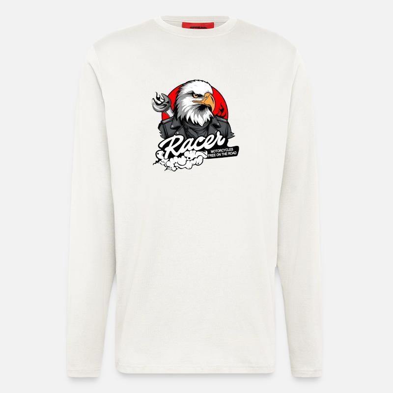 BIKER EAGLE - Longsleeve - made by SPREAD  - OFF WHITE
