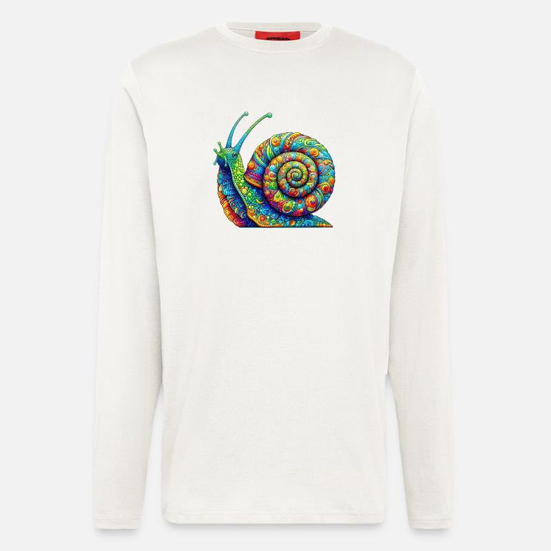 Escargot - Manches longues bio décontracté fabriqué en UE - OFF WHITE