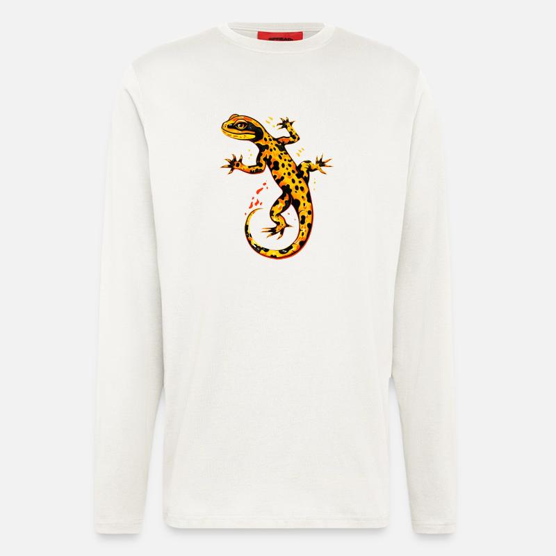 Salamander Molch Schwanzlurch Feuersalamander - Langarmshirt - made by SPREAD  - OFF WHITE