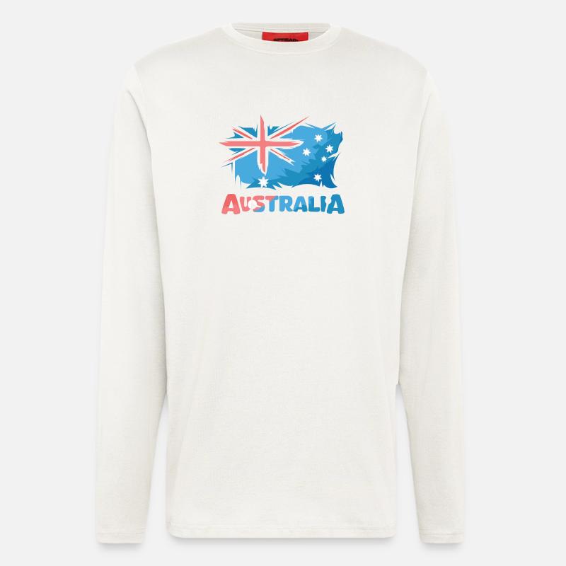 Australia Flag Comic Illustration Icon Logo - Longsleeve - made by SPREAD  - OFF WHITE