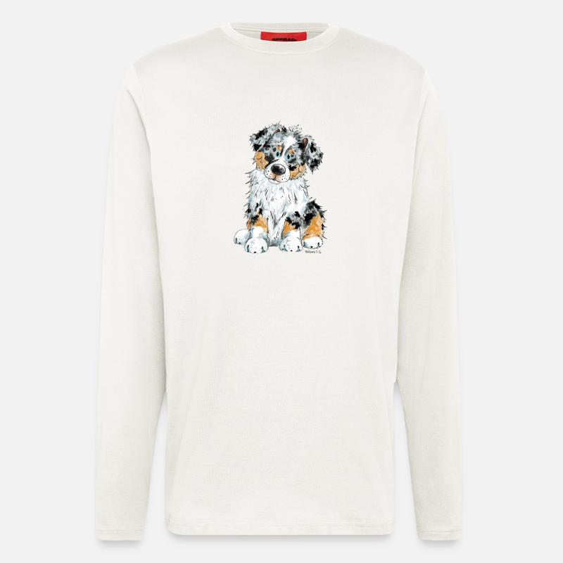 Australian Shepherd Dog Aussie - Longsleeve - made by SPREAD  - OFF WHITE