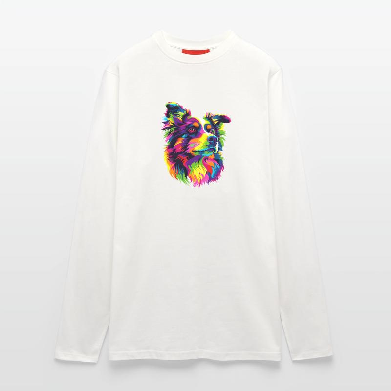 Australian Shepherd Bunte Farben Pop Art Aussie Langarmshirt - made by SPREAD 