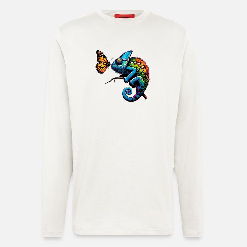 Chameleon and Butterfly - Longsleeve - made by SPREAD  - OFF WHITE