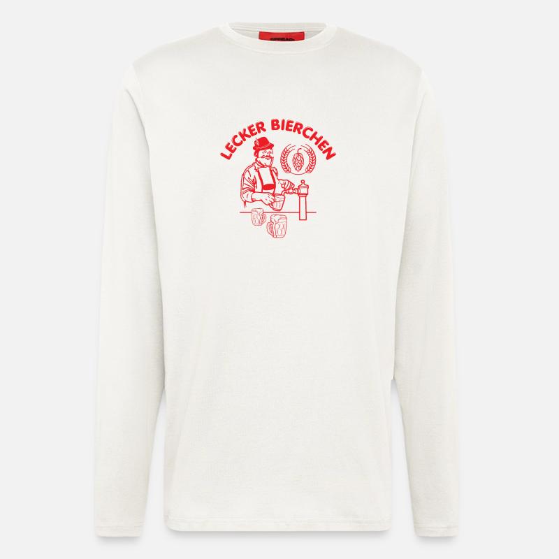 Lustiges lecker Bierchen Döner Retro Design - Langarmshirt - made by SPREAD  - OFF WHITE