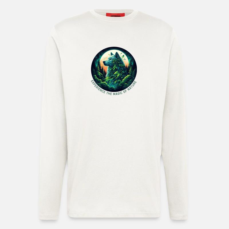 Wolf im Wald - Langarmshirt - made by SPREAD  - OFF WHITE