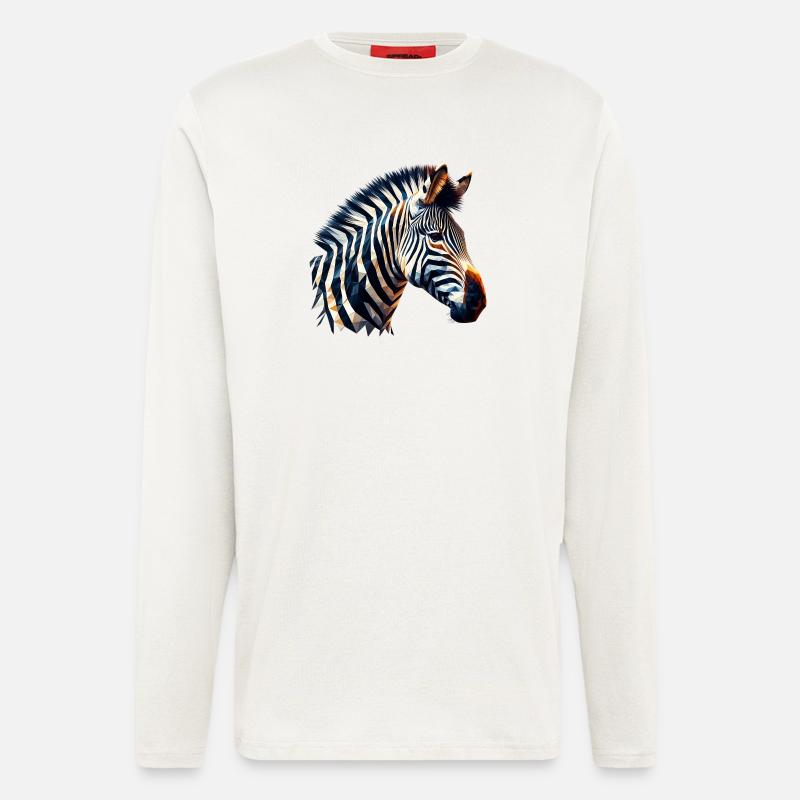 Polygonales Zebra - Langarmshirt - made by SPREAD  - OFF WHITE