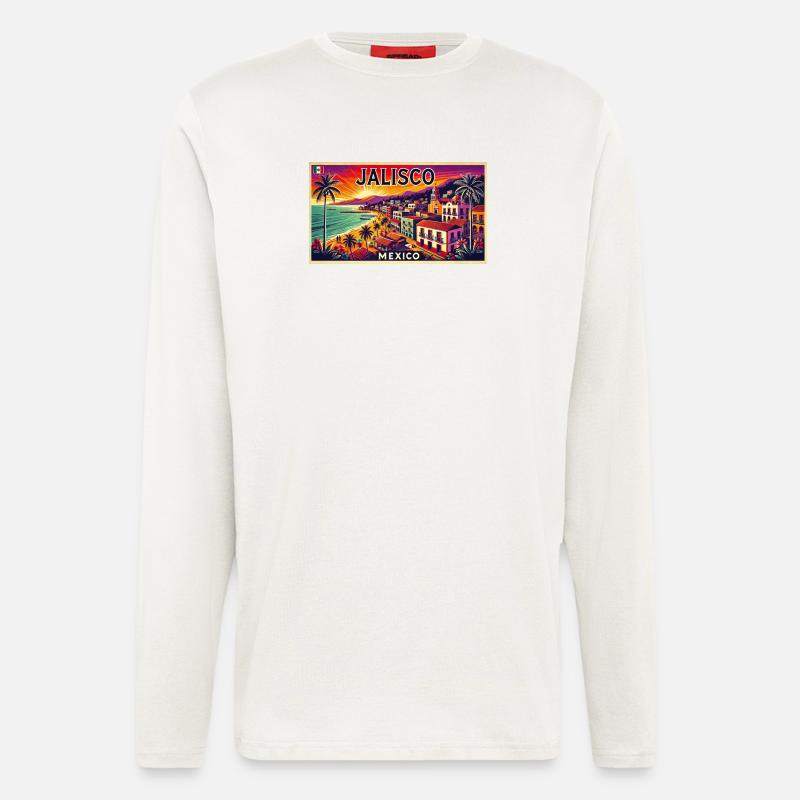 Jalisco Mexico beach palm design - Longsleeve - made by SPREAD  - OFF WHITE