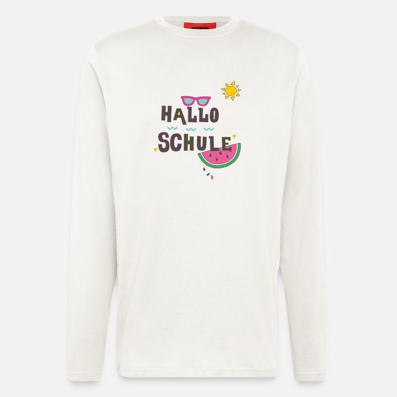 Hallo Schule, Einschulung - Langarmshirt - made by SPREAD  - OFF WHITE
