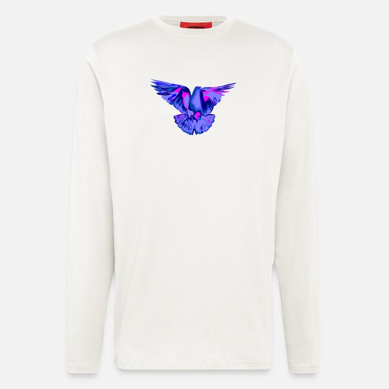 Taube blau - Langarmshirt - made by SPREAD  - OFF WHITE