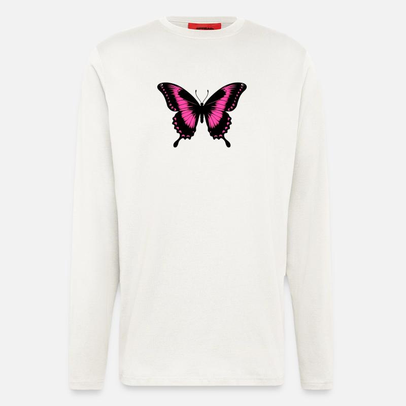 Papillon - Manches longues bio décontracté fabriqué en UE - OFF WHITE
