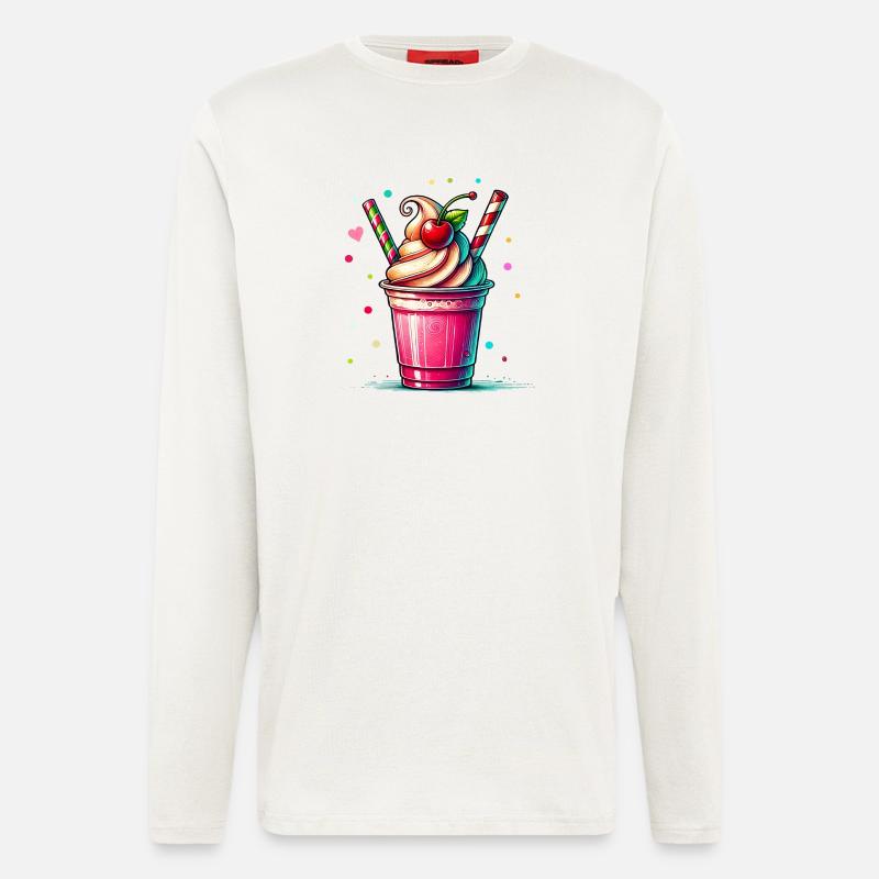 Seductive Cherry Dreams: Cherry Milkshake - Longsleeve - made by SPREAD  - OFF WHITE