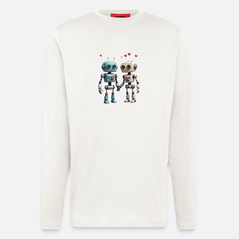 Roboter Pärchen - Langarmshirt - made by SPREAD  - OFF WHITE