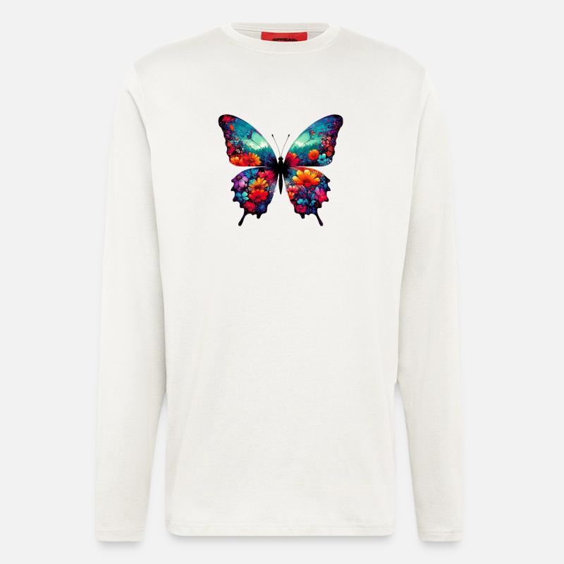 Schmetterling - Langarmshirt - made by SPREAD  - OFF WHITE