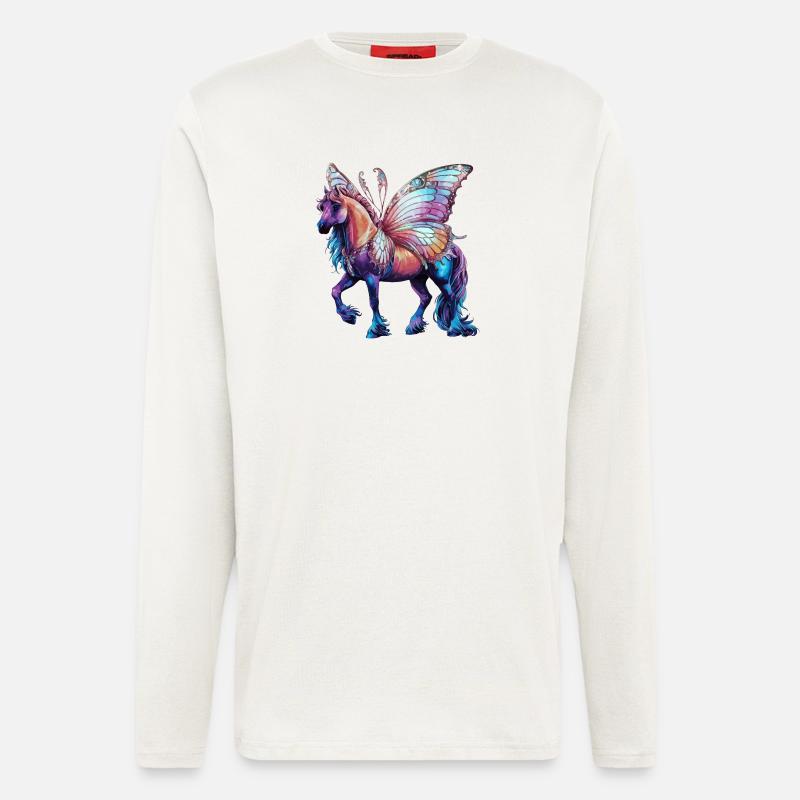 Schmetterlingspferd - Langarmshirt - made by SPREAD  - OFF WHITE
