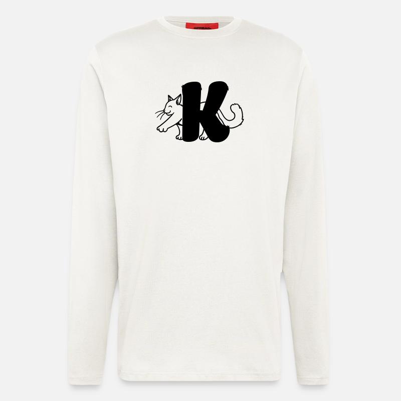 Katze Buchstabe K - Langarmshirt - made by SPREAD  - OFF WHITE