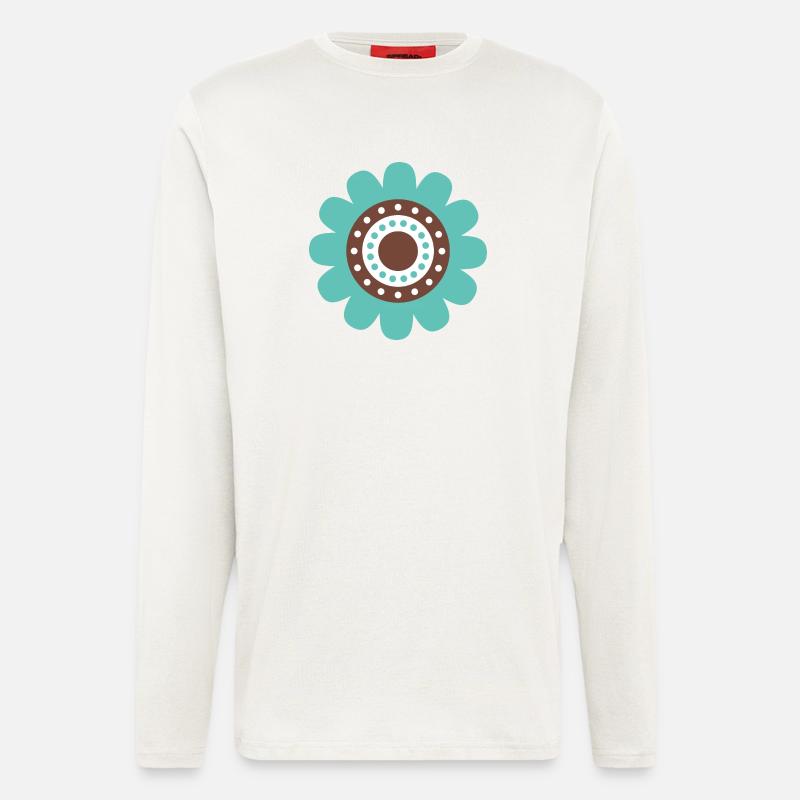 Süße blaue Gänseblümchenblume - Langarmshirt - made by SPREAD  - OFF WHITE
