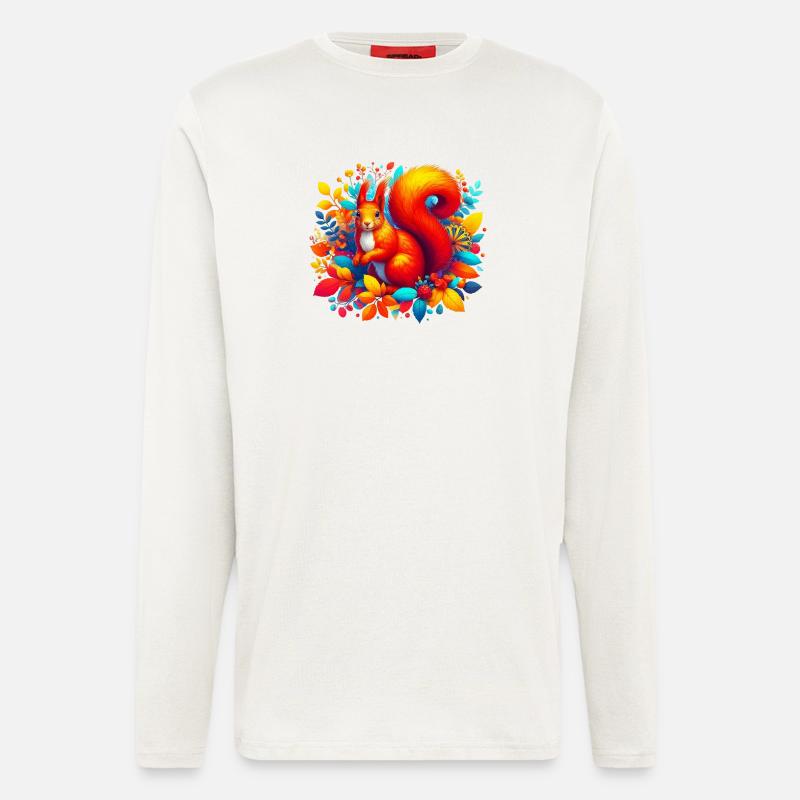 Eichhörnchen - Langarmshirt - made by SPREAD  - OFF WHITE