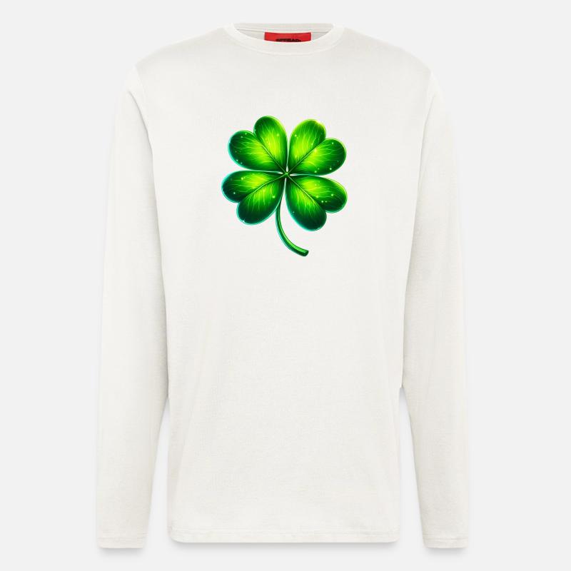 Vierblättriges Kleeblatt - Langarmshirt - made by SPREAD  - OFF WHITE