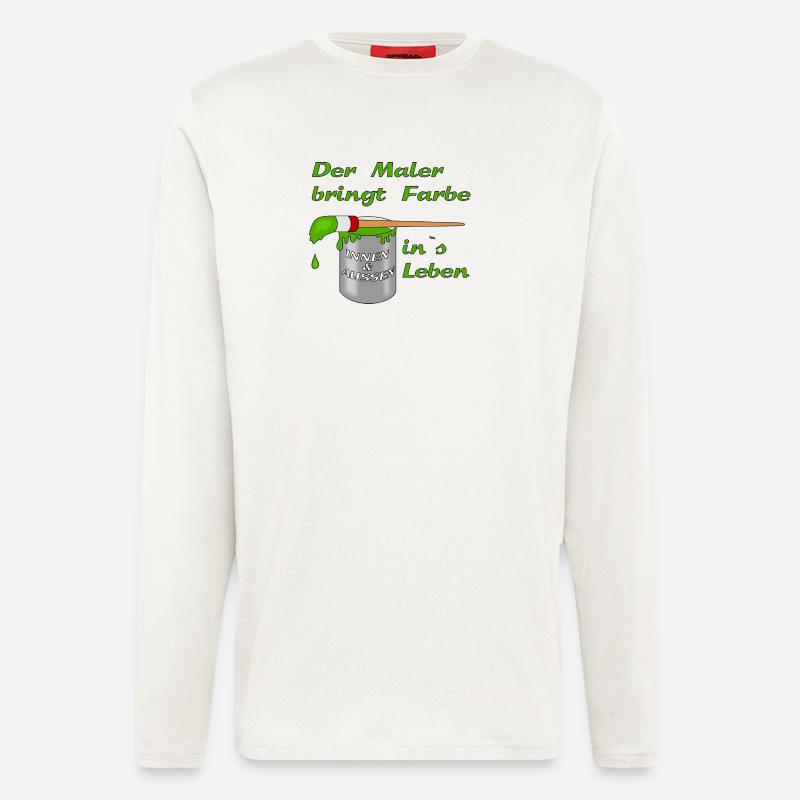 Maler Farbtopf mit Pinsel - Langarmshirt - made by SPREAD  - OFF WHITE