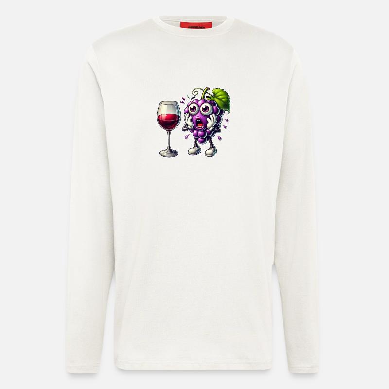 Funny wine grape design - Longsleeve - made by SPREAD - OFF WHITE