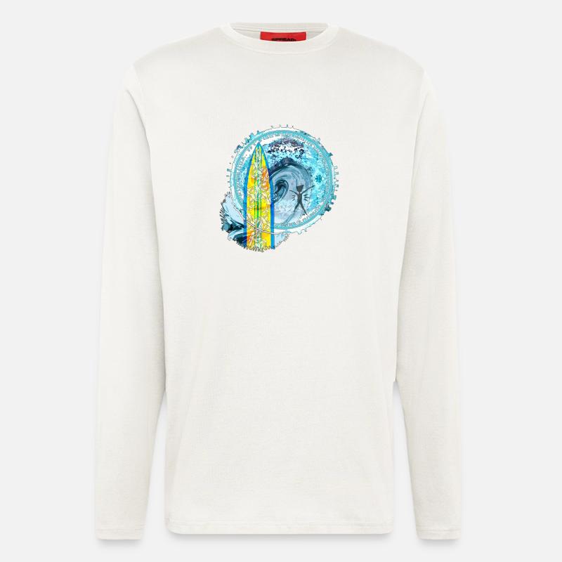 Surf Waves Abstract Art Print - Longsleeve - made by SPREAD  - OFF WHITE