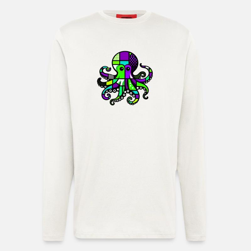 Krake - Langarmshirt - made by SPREAD - OFF WHITE
