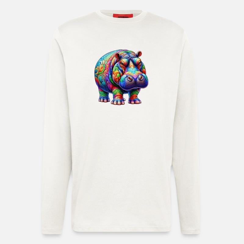 Nilpferd - Langarmshirt - made by SPREAD  - OFF WHITE
