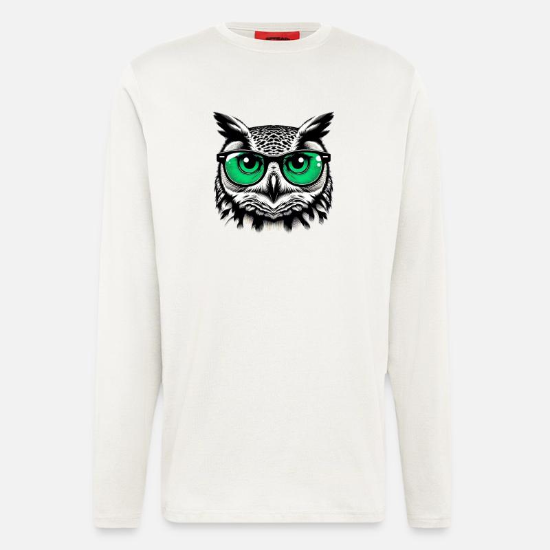 Eule mit Brille - Langarmshirt - made by SPREAD  - OFF WHITE