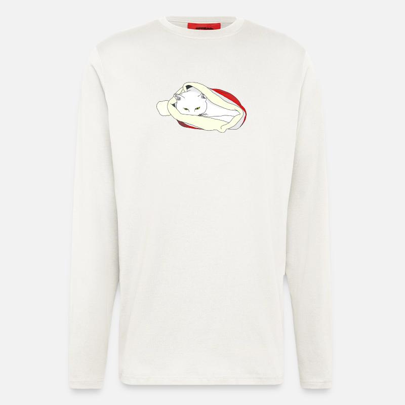 Weihnachtskatze - Langarmshirt - made by SPREAD  - OFF WHITE