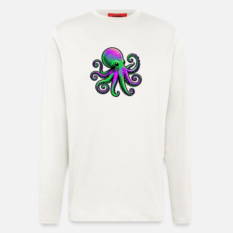 Krake - Langarmshirt - made by SPREAD - OFF WHITE