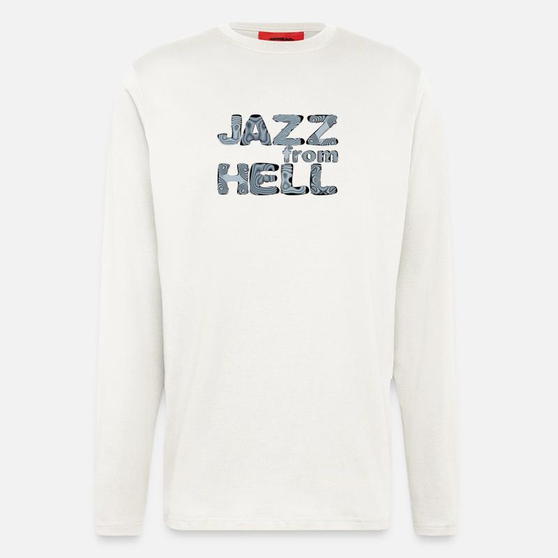 Jazz de l’Enfer : Glyphes psychédéliques - Manches longues bio décontracté fabriqué en UE - OFF WHITE