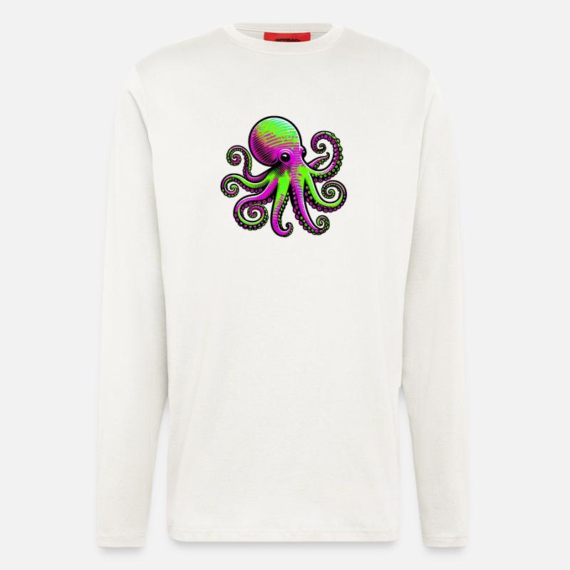Krake - Langarmshirt - made by SPREAD - OFF WHITE