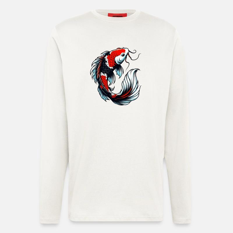 Koi-Karpfen - Langarmshirt - made by SPREAD  - OFF WHITE