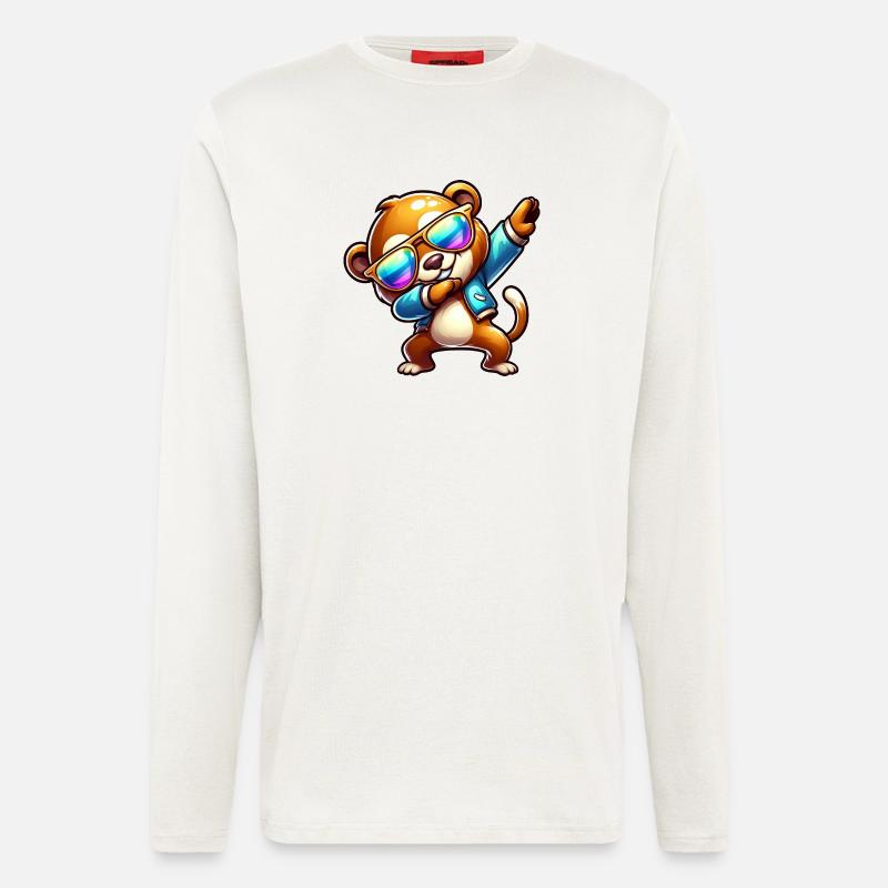 Cool Bear Dabbing Sunglasses Rainbow - Longsleeve - made by SPREAD  - OFF WHITE