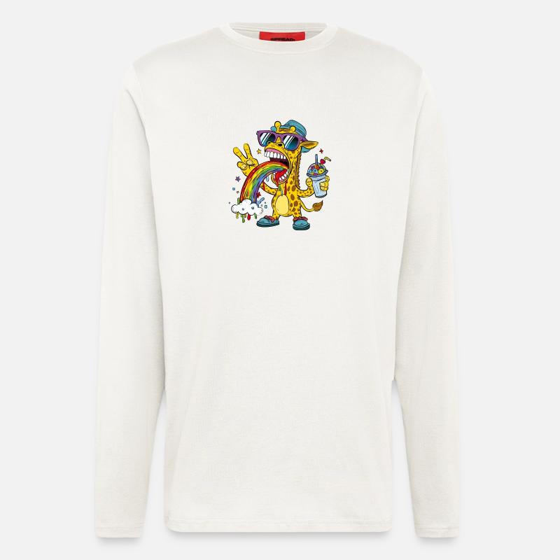 Rainbow giraffe - Longsleeve - made by SPREAD  - OFF WHITE