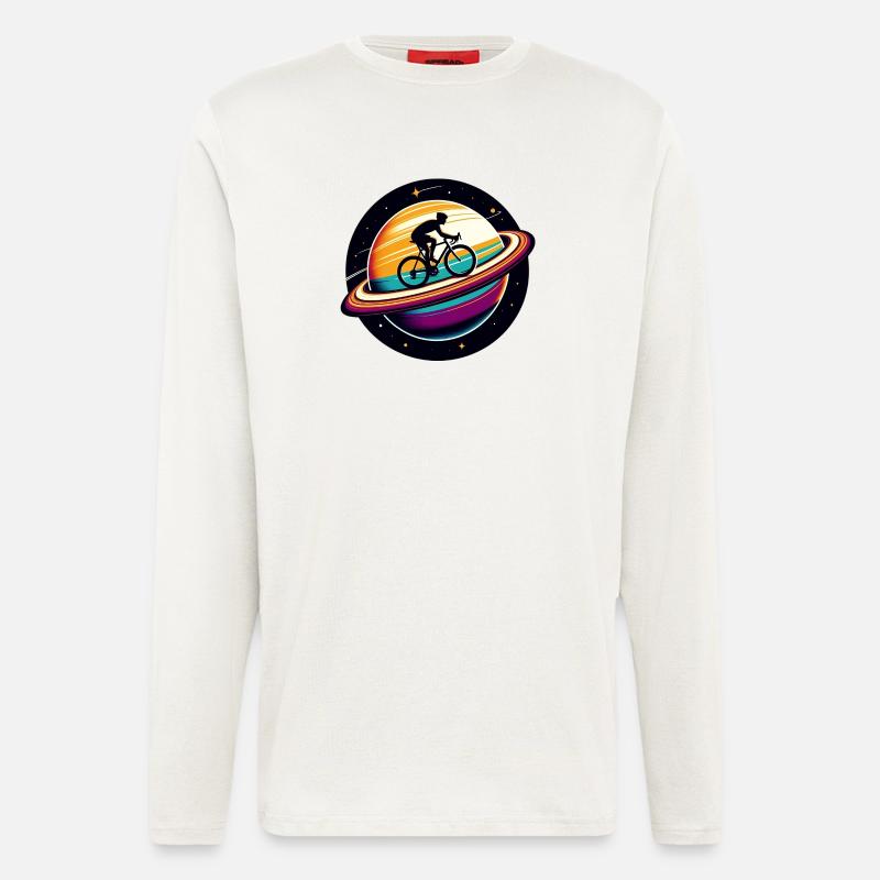 Cyclist on Saturn - Longsleeve - made by SPREAD  - OFF WHITE