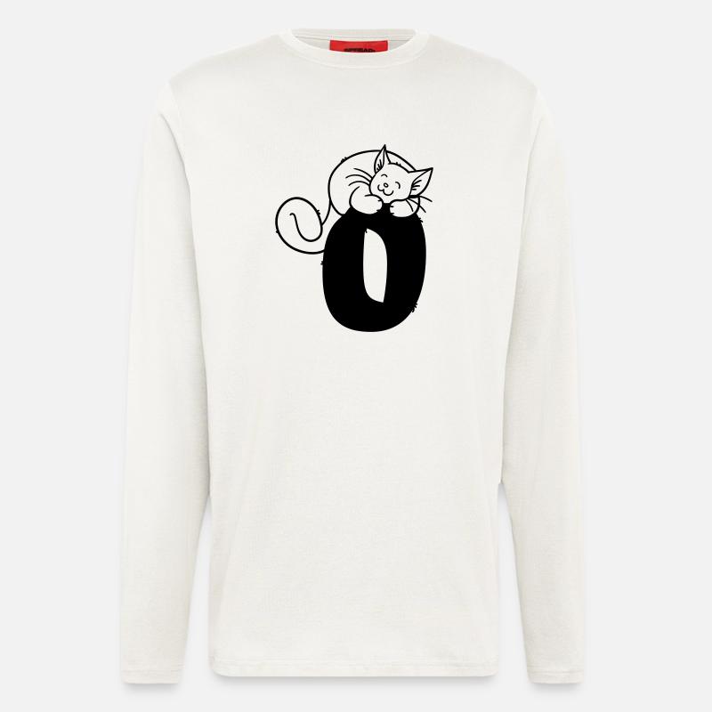 Katze Buchstabe O - Langarmshirt - made by SPREAD  - OFF WHITE