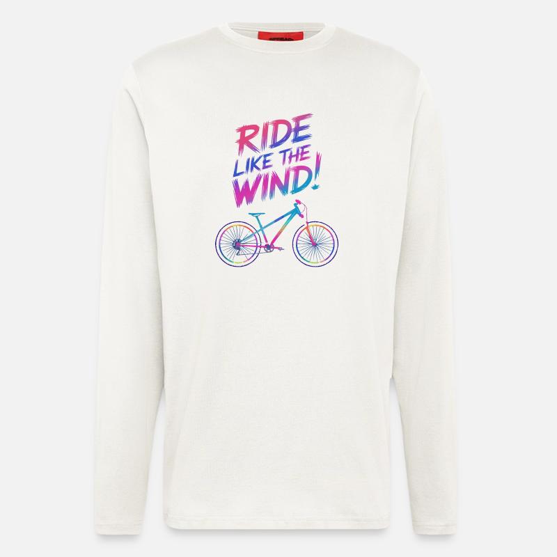 Vibrant Windsurf Bicycle Illustration - Longsleeve - made by SPREAD  - OFF WHITE