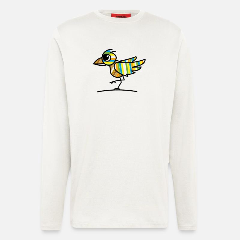 Bunter Vogel - Langarmshirt - made by SPREAD  - OFF WHITE