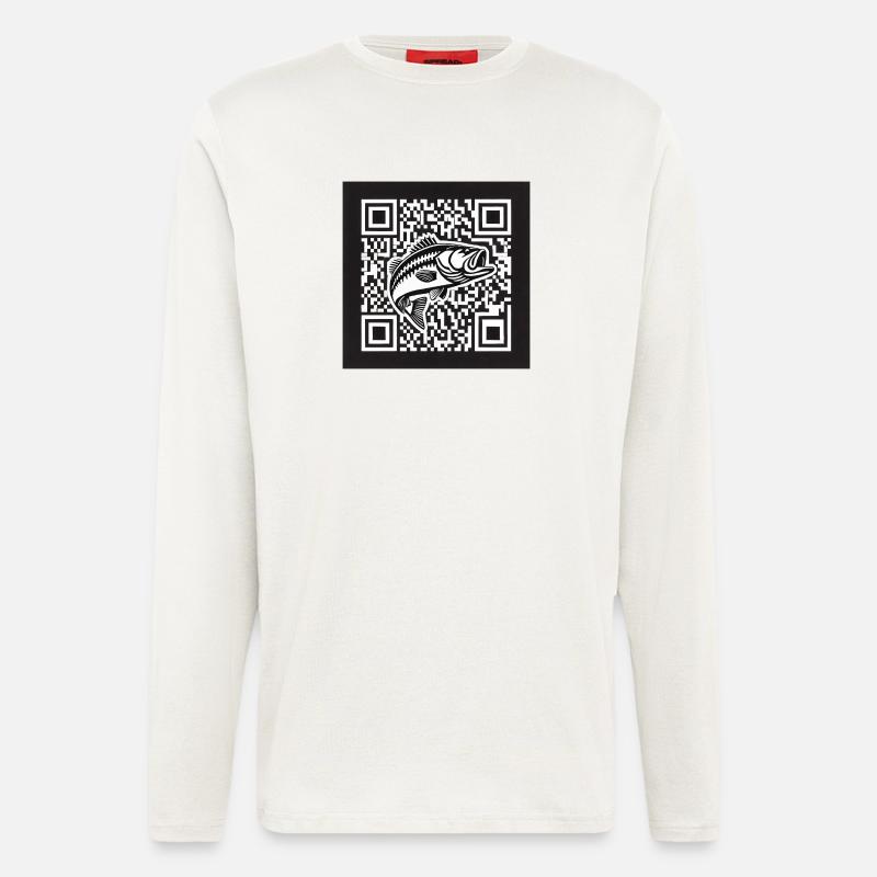 Barsch QR Code Design - Langarmshirt - made by SPREAD  - OFF WHITE