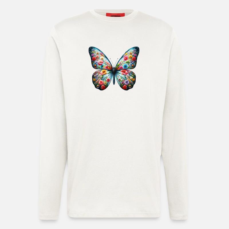 Schmetterling - Langarmshirt - made by SPREAD  - OFF WHITE