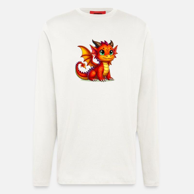 Dragon - Manches longues bio décontracté fabriqué en UE - OFF WHITE