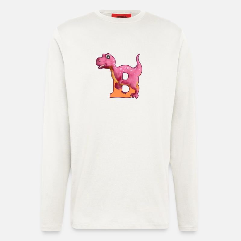 B - DINOSAUR, customizable - Longsleeve - made by SPREAD  - OFF WHITE