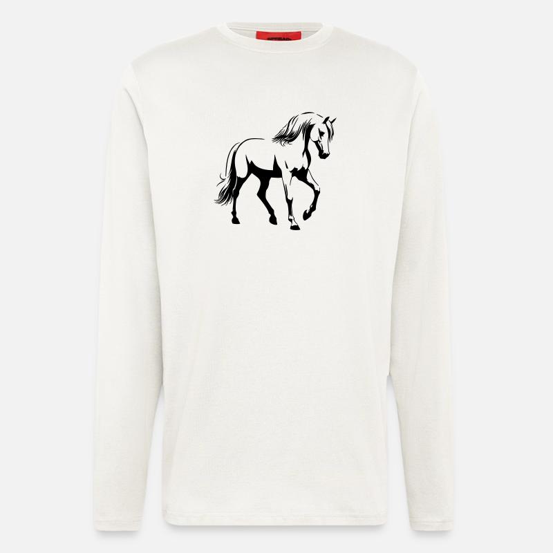Pferd Araber - Langarmshirt - made by SPREAD  - OFF WHITE