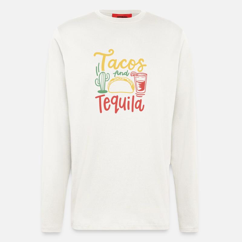 Tacos Tequila Cinco de Mayo mexikanisch - Langarmshirt - made by SPREAD  - OFF WHITE