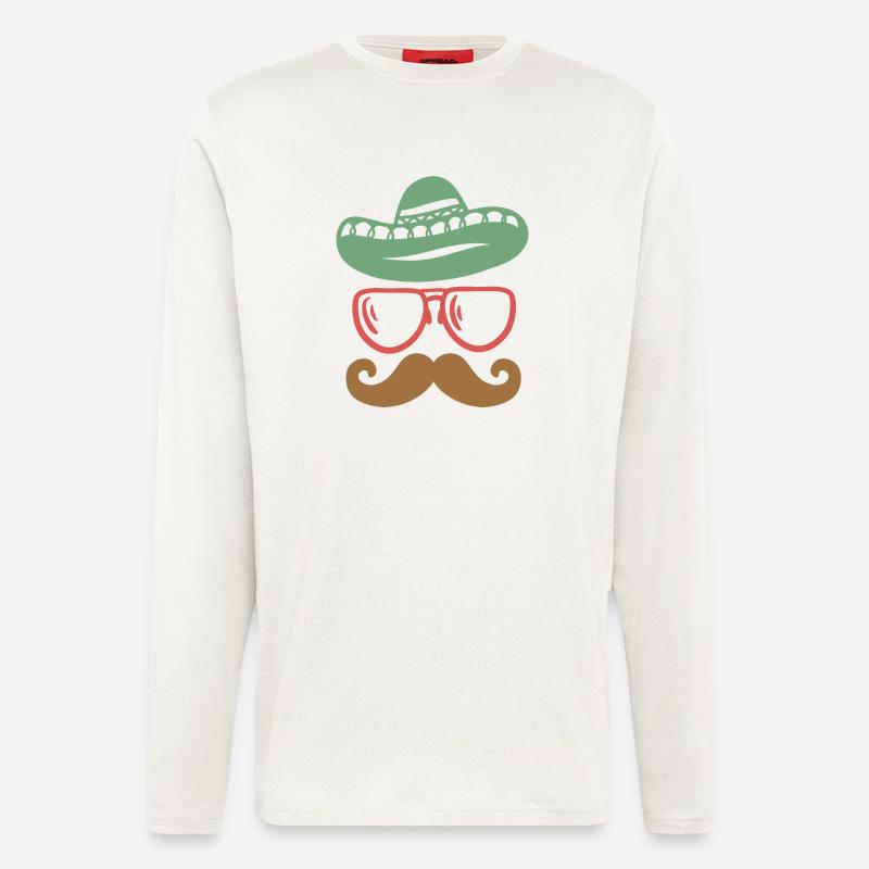 Cinco de Mayo mexikanisch Schnurrbart - Langarmshirt - made by SPREAD  - OFF WHITE