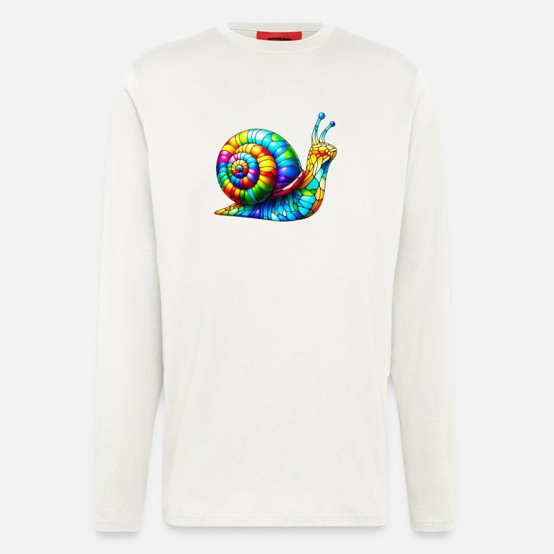 Escargot - Manches longues bio décontracté fabriqué en UE - OFF WHITE